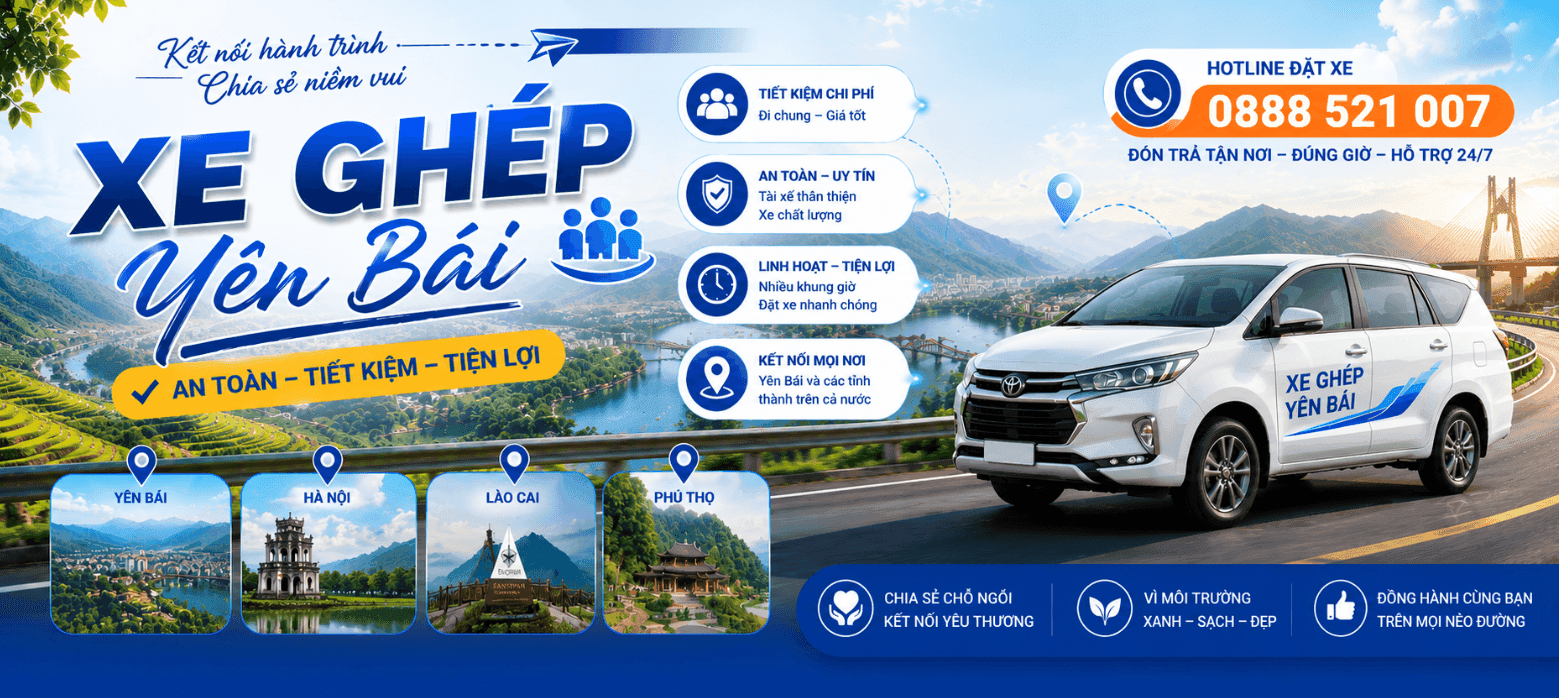 Xe ghép Yên Bái đi Sân bay Nội Bài — Xe Ghép Yên Bái
