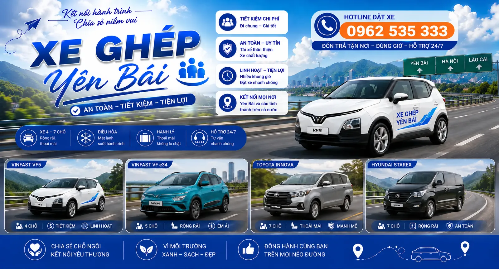 Xe Ghép Nghĩa Lộ Đi Hạ Long – Đi Cao Tốc, Xe Đời Mới